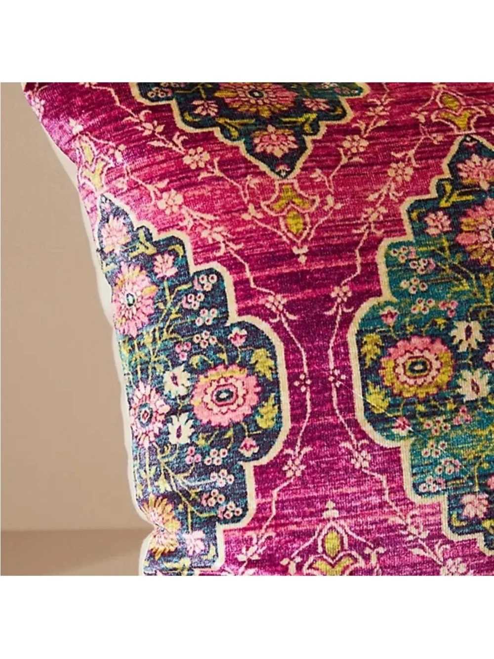 Bundle Anthropologie Vibrant Global Velvet Pillow Pink (2 pillows)